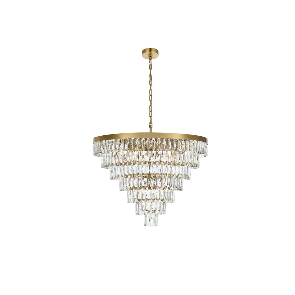 Josephine32 Inch Round Chandelier In Satin Gold. Picture 1