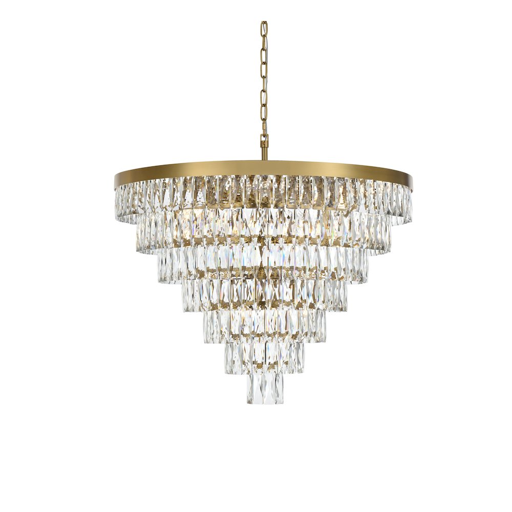 Josephine32 Inch Round Chandelier In Satin Gold. Picture 3