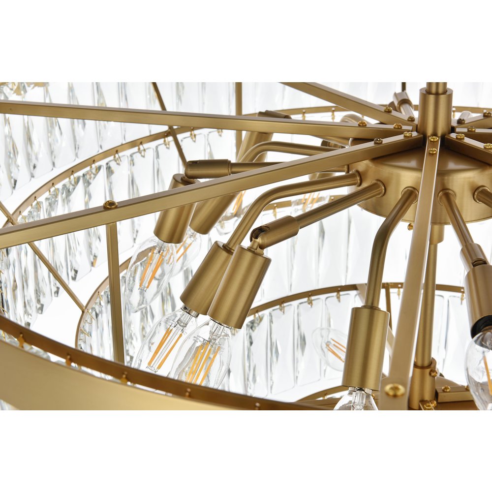 Josephine32 Inch Round Chandelier In Satin Gold. Picture 5