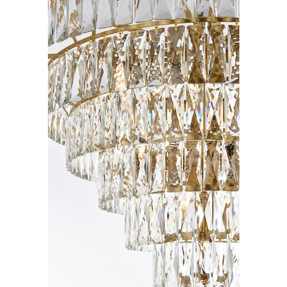 Josephine32 Inch Round Chandelier In Satin Gold. Picture 6