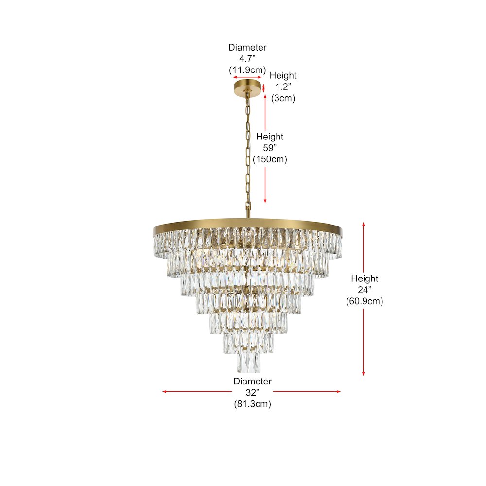 Josephine32 Inch Round Chandelier In Satin Gold. Picture 8