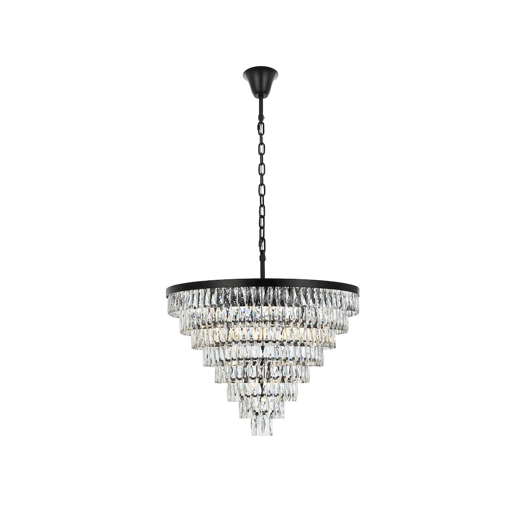 Josephine 36 Inch Round Chandelier In Black. Picture 1