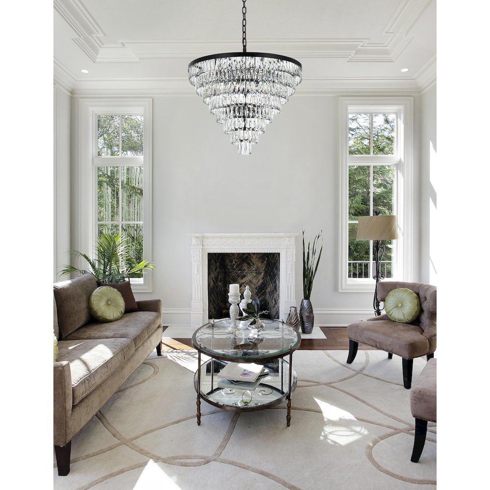 Josephine 36 Inch Round Chandelier In Black. Picture 2