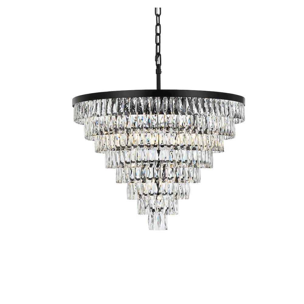 Josephine 36 Inch Round Chandelier In Black. Picture 3