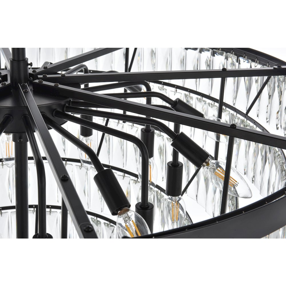 Josephine 36 Inch Round Chandelier In Black. Picture 5