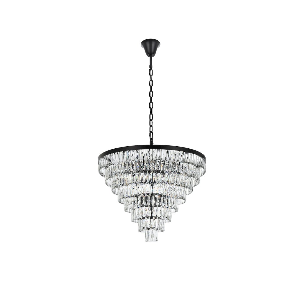 Josephine 36 Inch Round Chandelier In Black. Picture 7