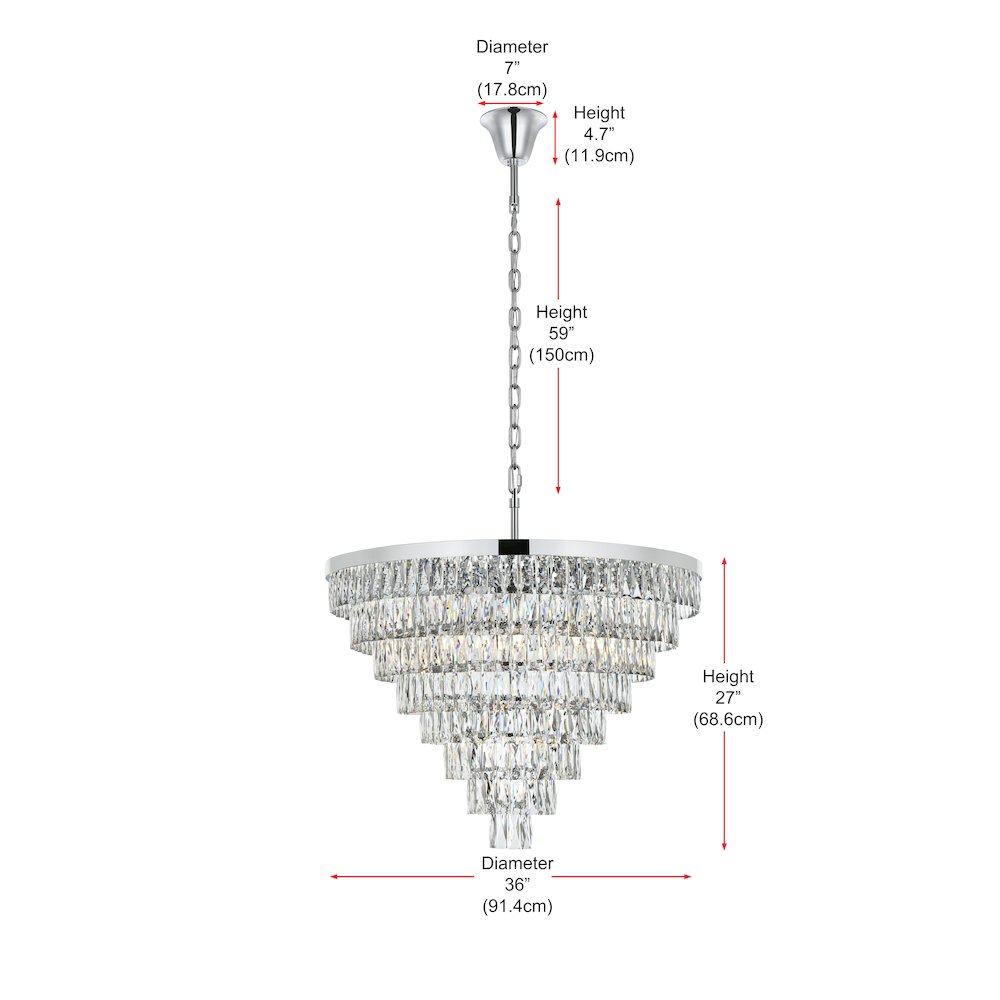 Josephine 36 Inch Round Chandelier In Chrome. Picture 8