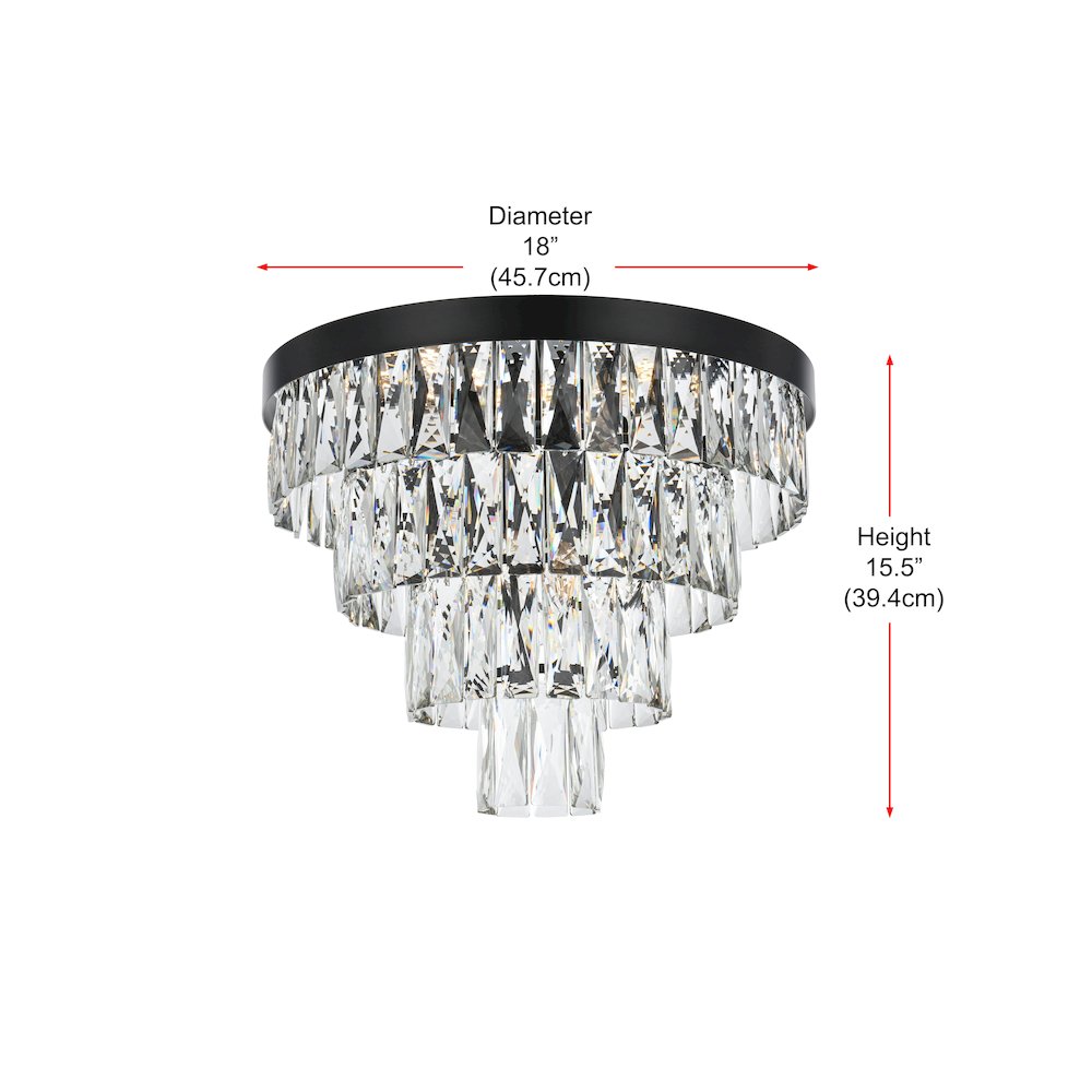 Josephine 18 Inch Flush Mount In Black. Picture 8