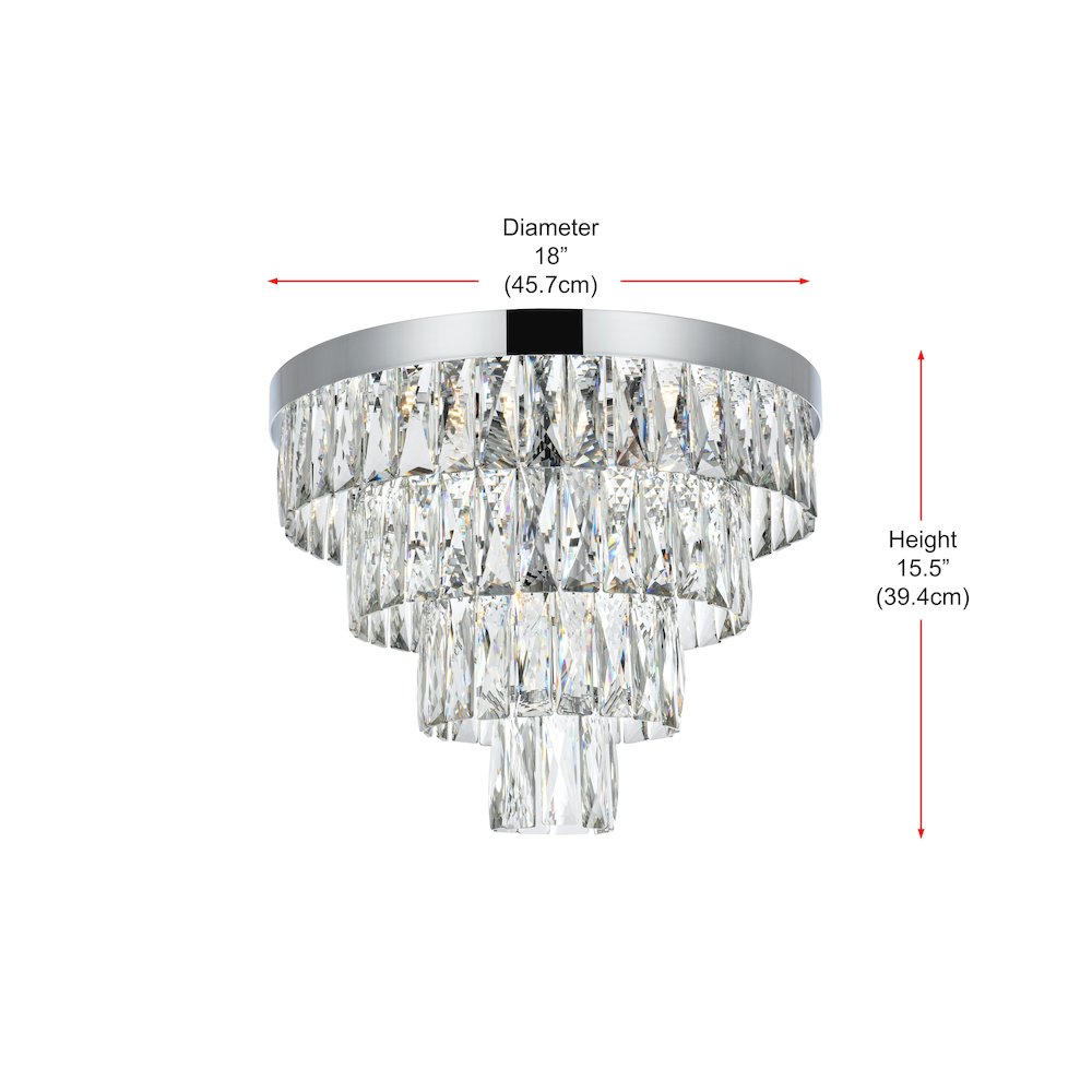 Josephine 18 Inch Flush Mount In Chrome. Picture 8