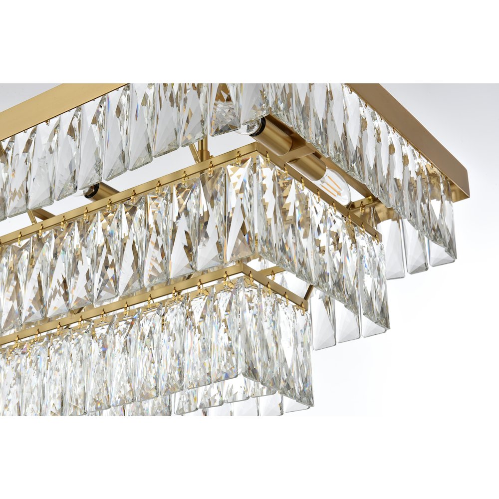 Josephine 36 Inch Rectangular Chandelier In Satin Gold. Picture 4