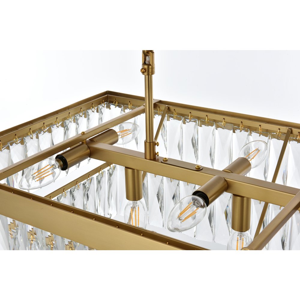 Josephine 36 Inch Rectangular Chandelier In Satin Gold. Picture 5