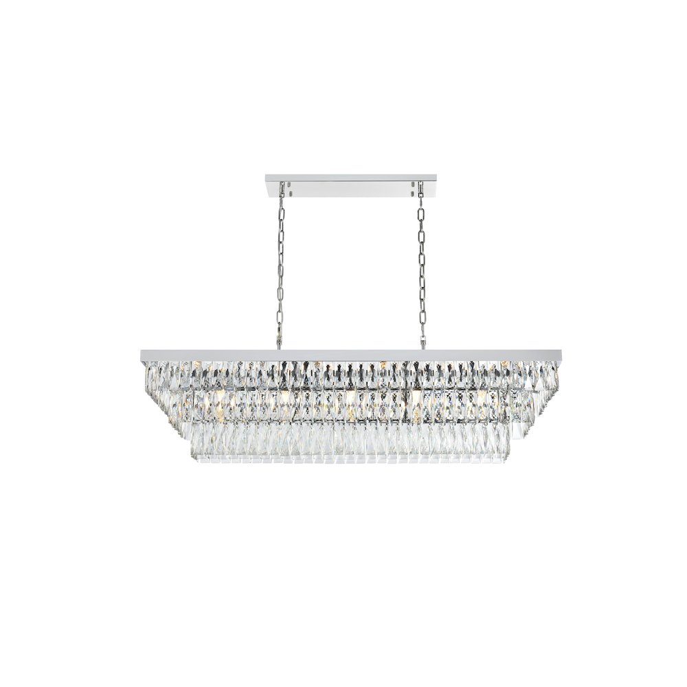 Josephine 48 Inch Rectangular Chandelier In Chrome. Picture 1