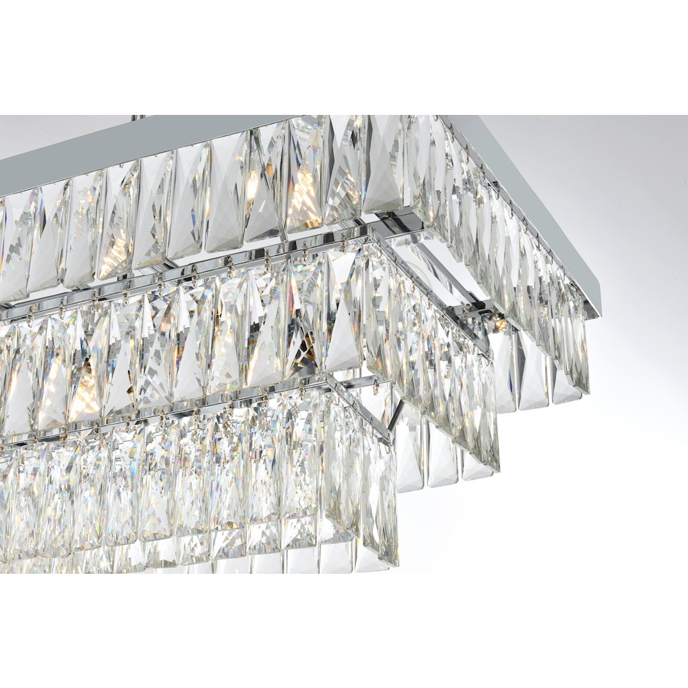 Josephine 48 Inch Rectangular Chandelier In Chrome. Picture 4