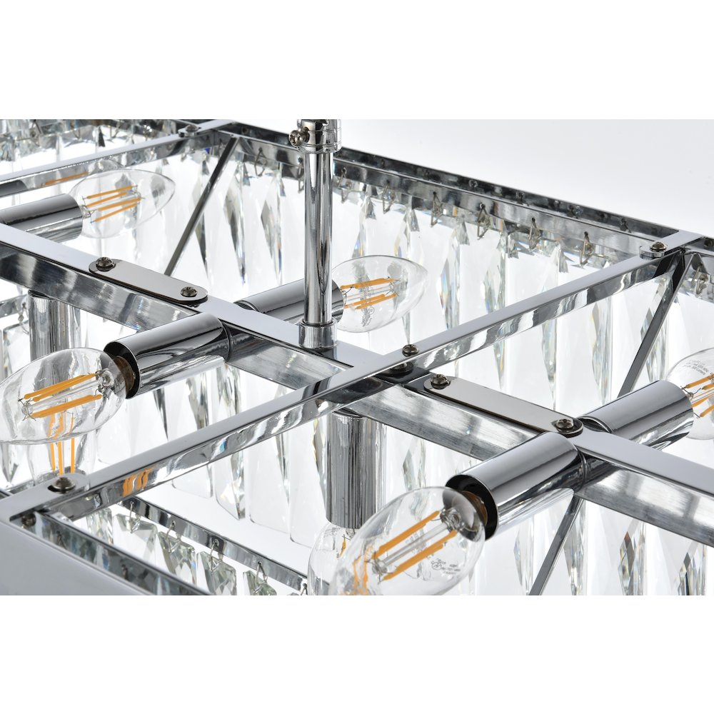Josephine 48 Inch Rectangular Chandelier In Chrome. Picture 5