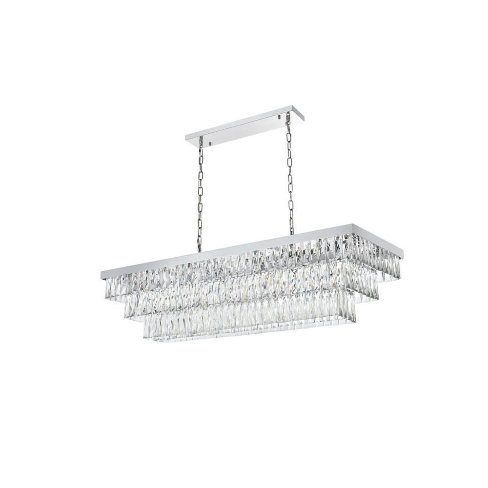 Josephine 48 Inch Rectangular Chandelier In Chrome. Picture 7
