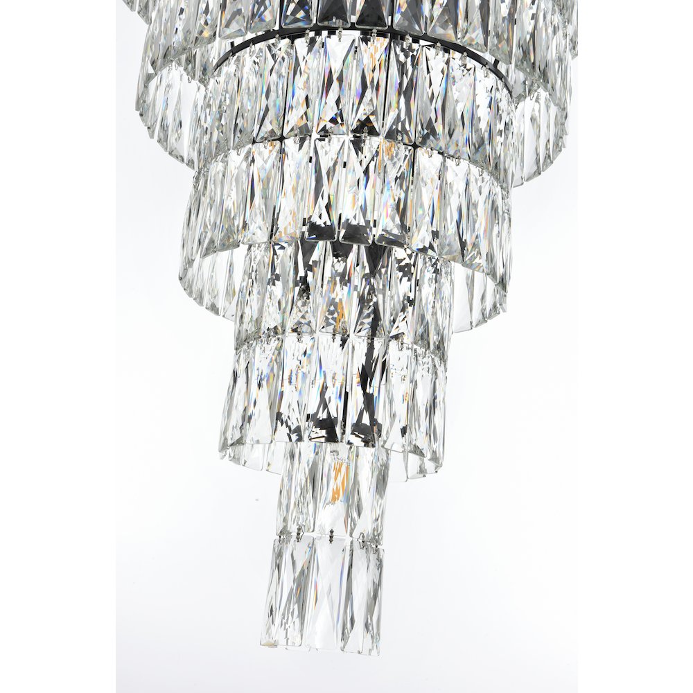 Josephine 32 Inch Rectangular Chandelier In Black. Picture 4