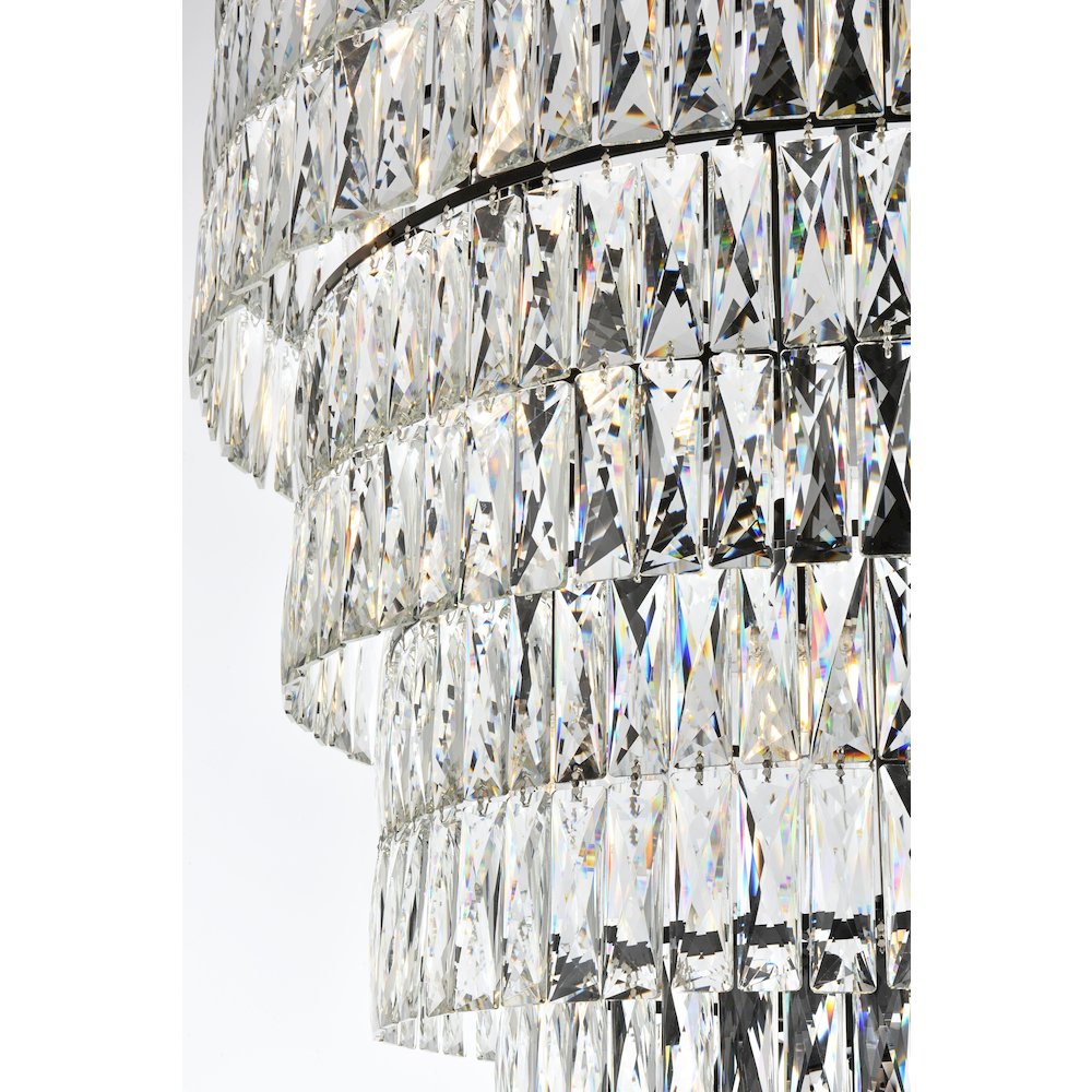 Josephine 32 Inch Rectangular Chandelier In Black. Picture 5