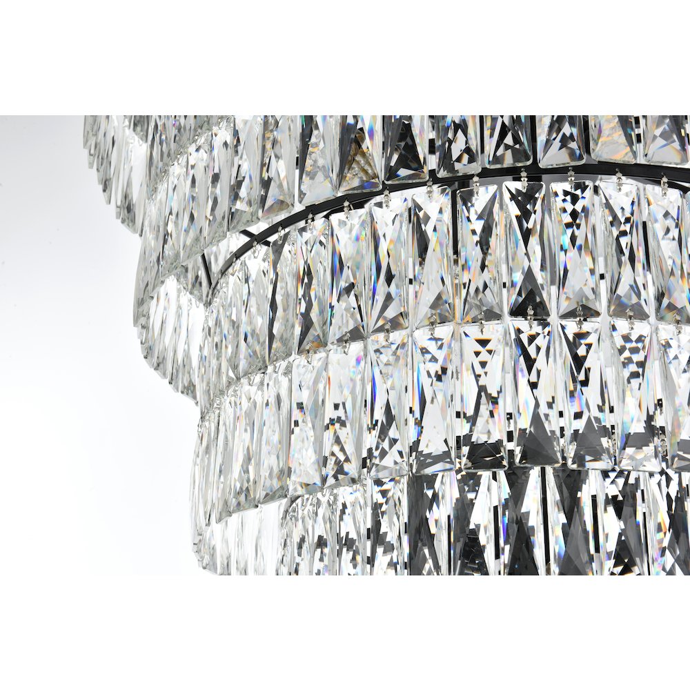 Josephine 32 Inch Rectangular Chandelier In Black. Picture 6