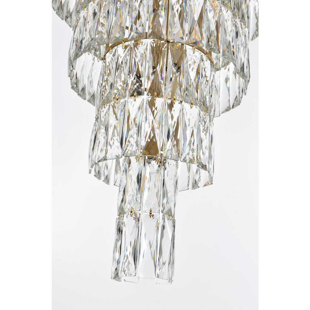 Josephine 32 Inch Rectangular Chandelier In Satin Gold. Picture 4