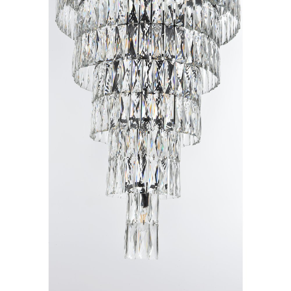 Josephine 41 Inch Rectangular Chandelier In Black. Picture 4