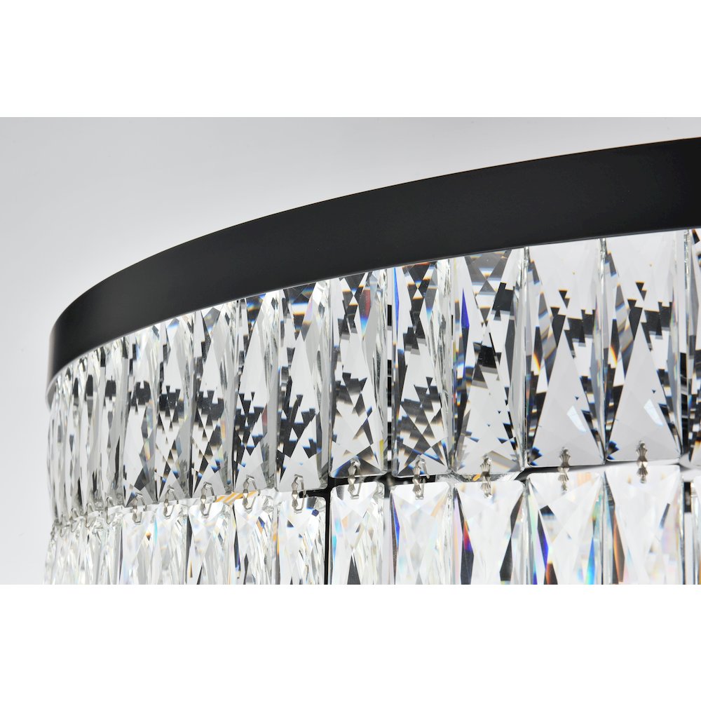 Josephine 41 Inch Rectangular Chandelier In Black. Picture 5