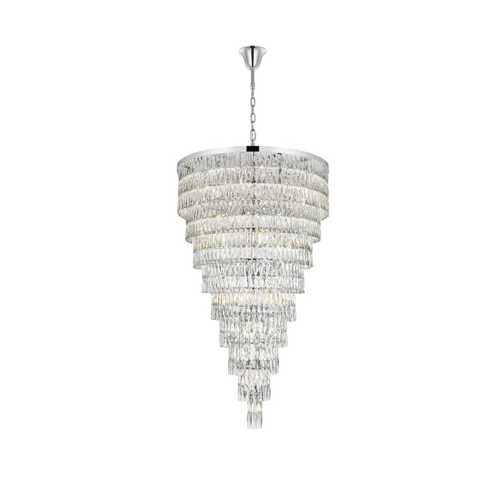 Josephine 41 Inch Rectangular Chandelier In Chrome. Picture 1