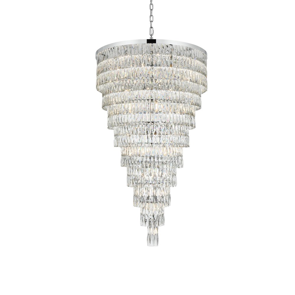 Josephine 41 Inch Rectangular Chandelier In Chrome. Picture 3
