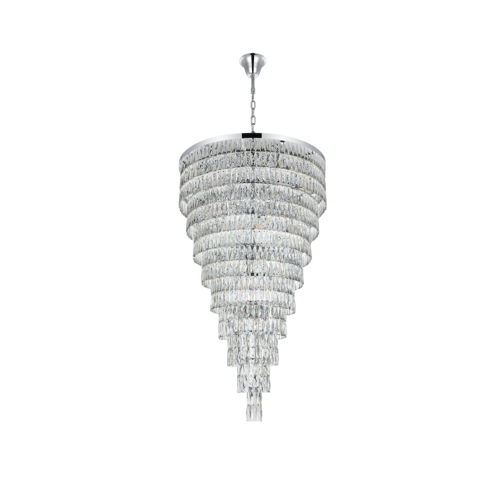 Josephine 41 Inch Rectangular Chandelier In Chrome. Picture 7