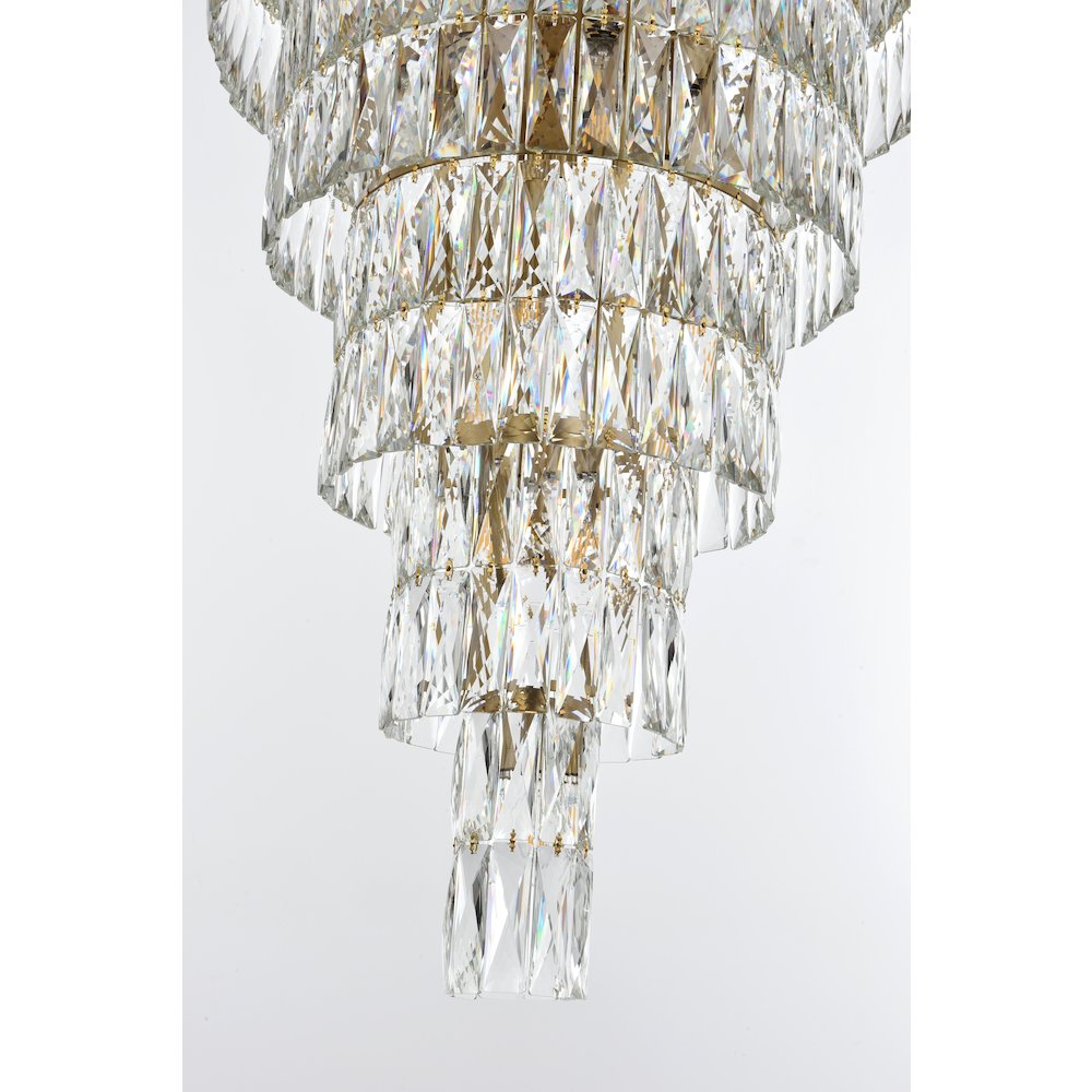 Josephine 41 Inch Rectangular Chandelier In Satin Gold. Picture 4