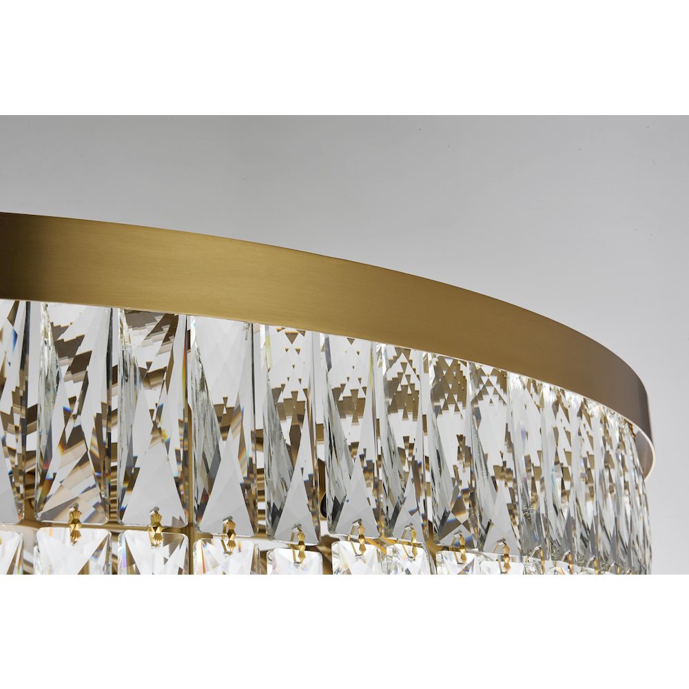 Josephine 41 Inch Rectangular Chandelier In Satin Gold. Picture 5
