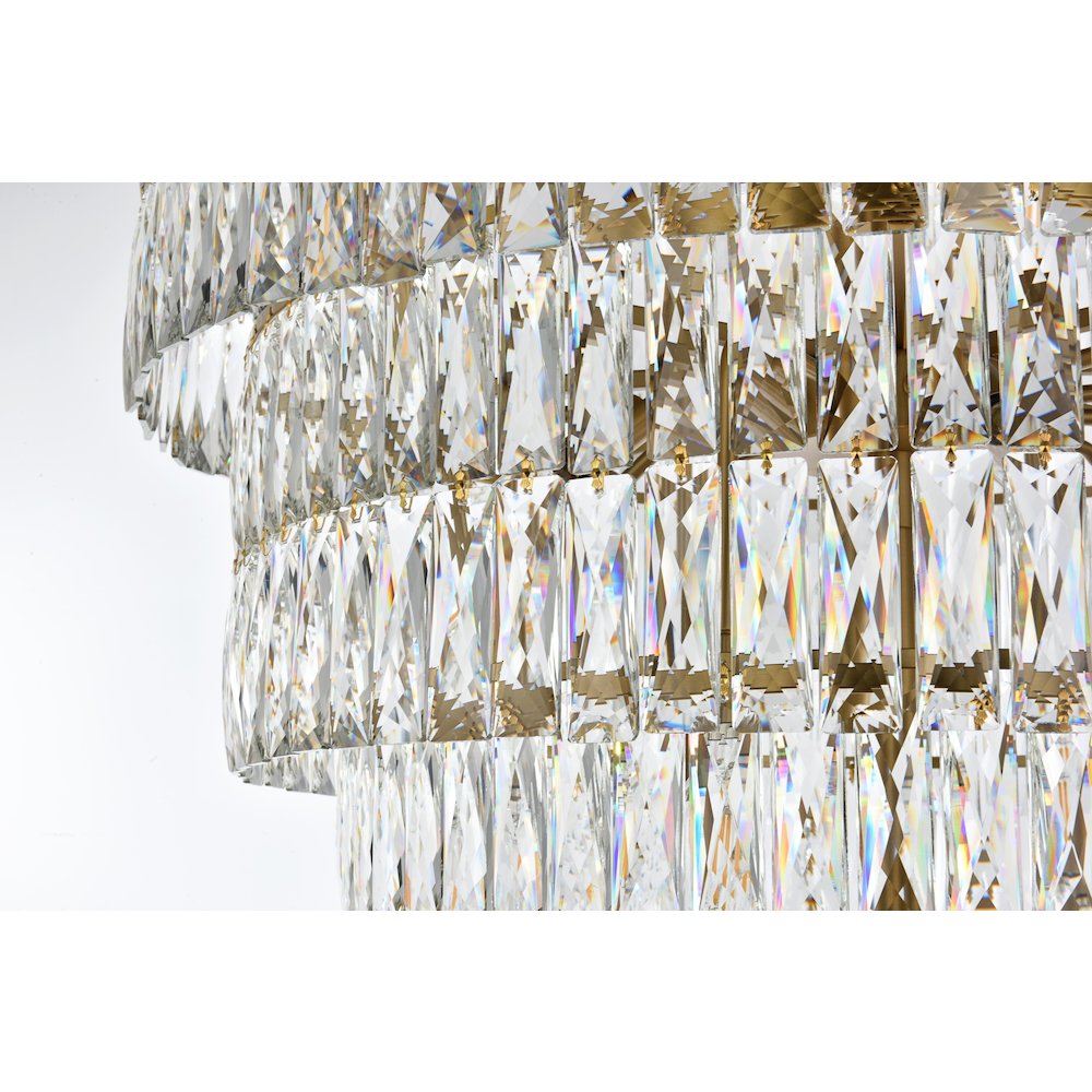 Josephine 41 Inch Rectangular Chandelier In Satin Gold. Picture 6