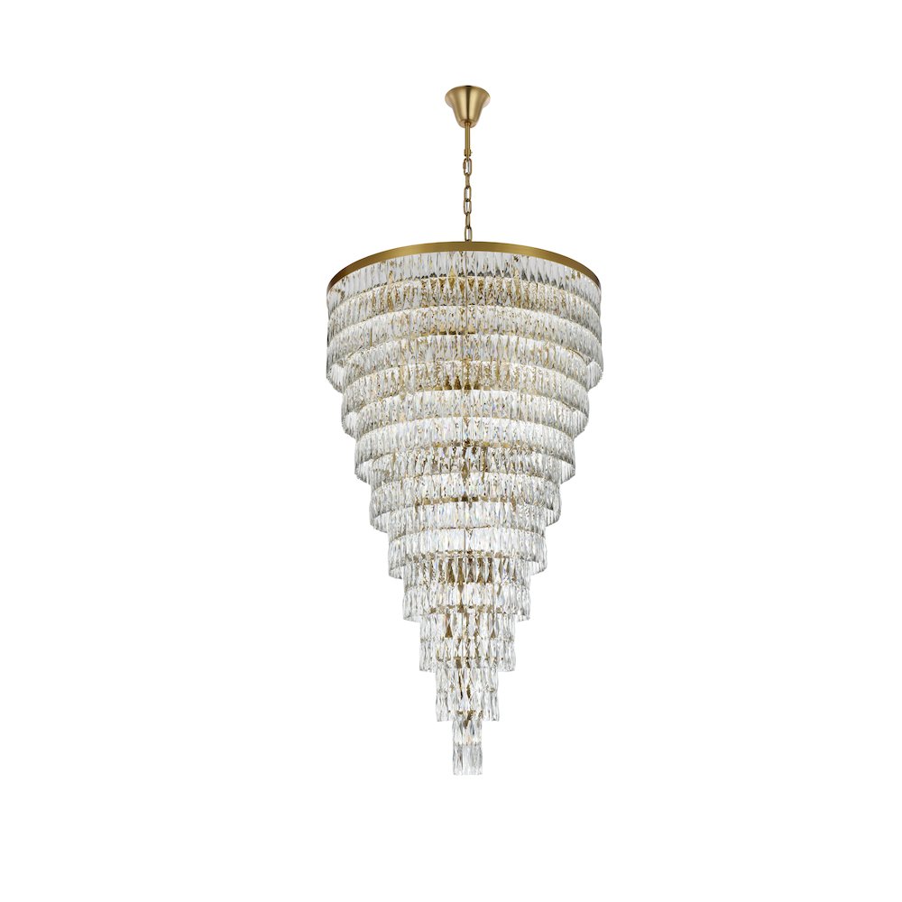 Josephine 41 Inch Rectangular Chandelier In Satin Gold. Picture 7