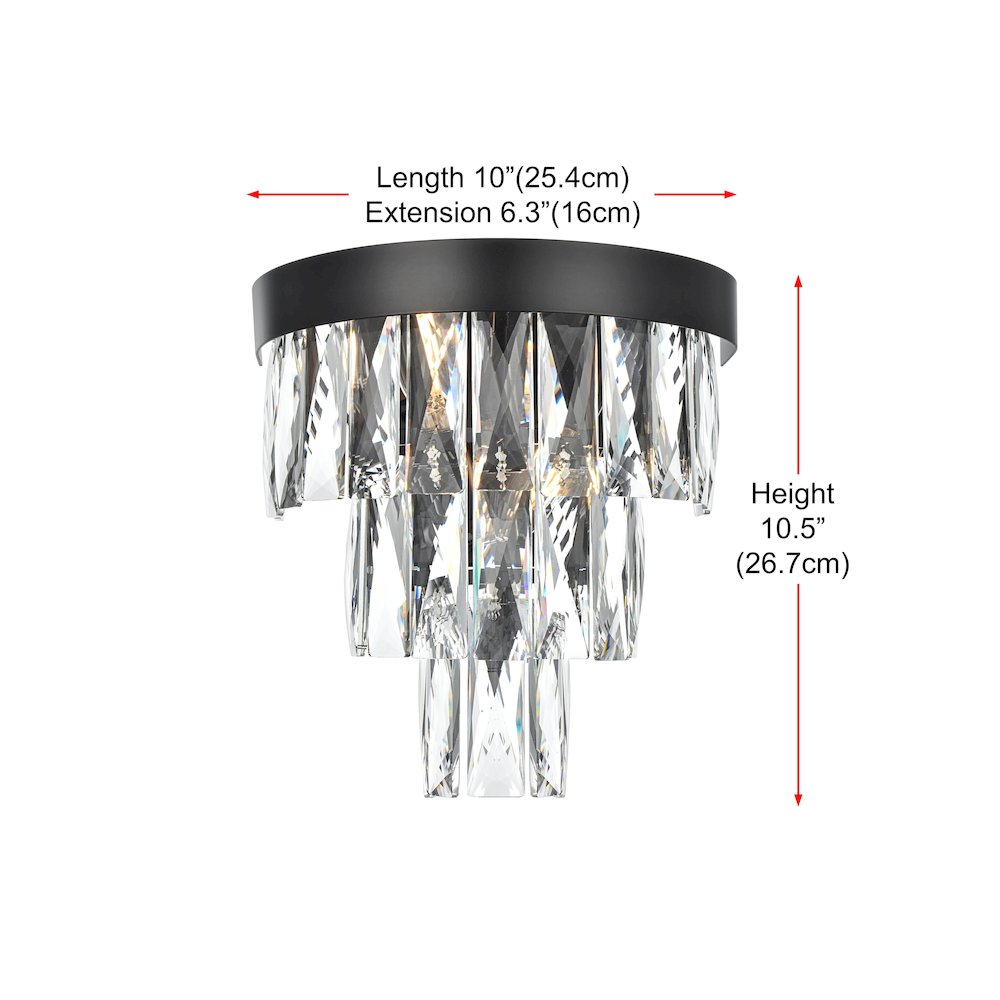 Josephine 10 Inch Wall Sconce In Black. Picture 7