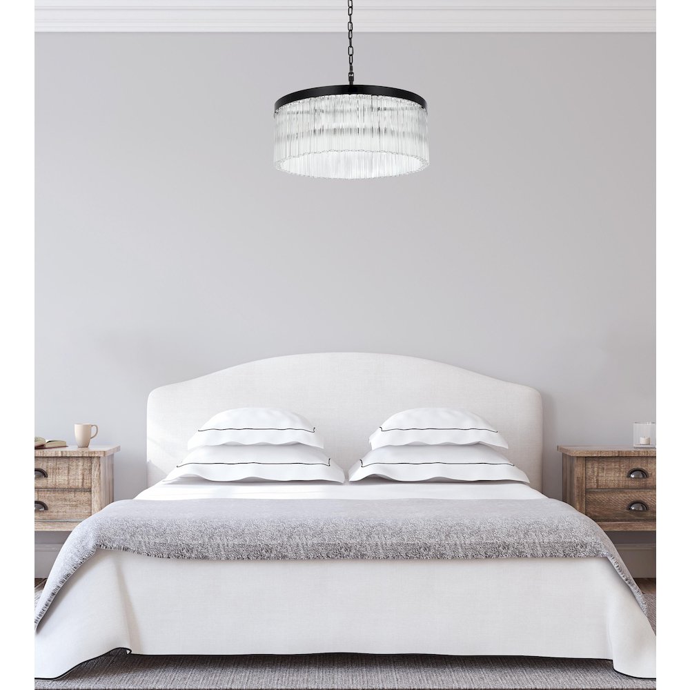Harlow 24 Inch Chandelier In Black. Picture 2