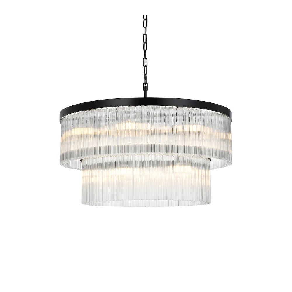 Harlow 32 Inch Chandelier In Black. Picture 3