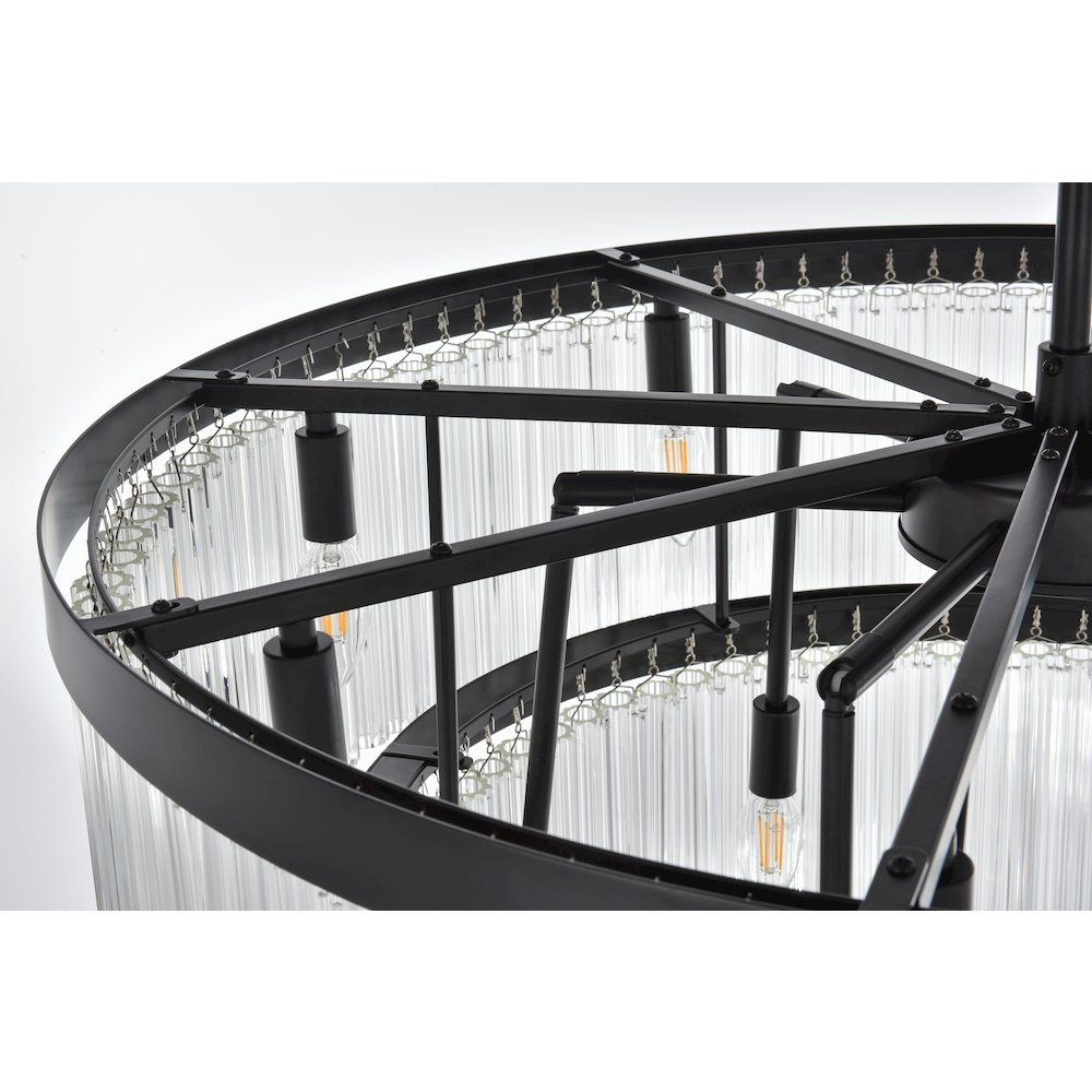 Harlow 32 Inch Chandelier In Black. Picture 5