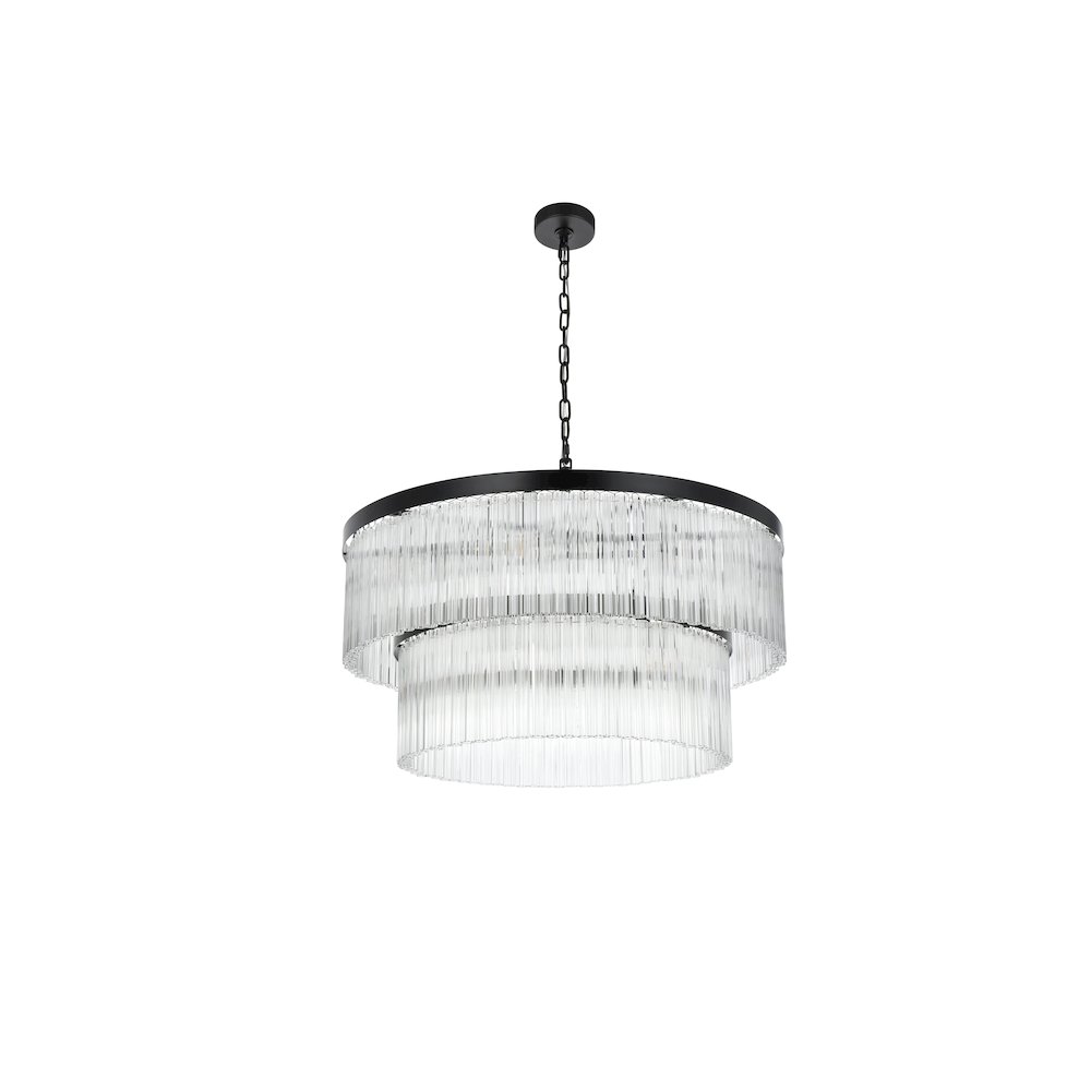 Harlow 32 Inch Chandelier In Black. Picture 7