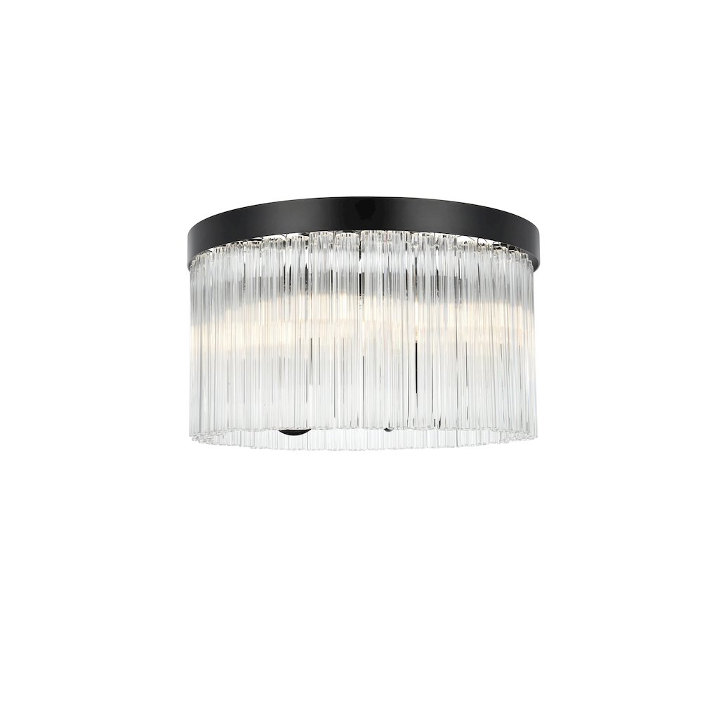 Harlow 16 Inch Flush Mount In Black. Picture 1
