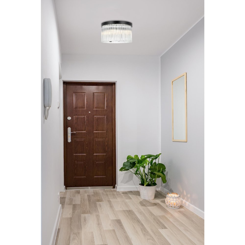 Harlow 16 Inch Flush Mount In Black. Picture 2