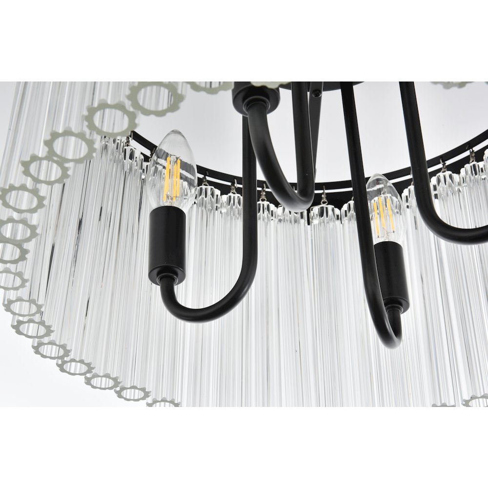 Harlow 16 Inch Flush Mount In Black. Picture 5