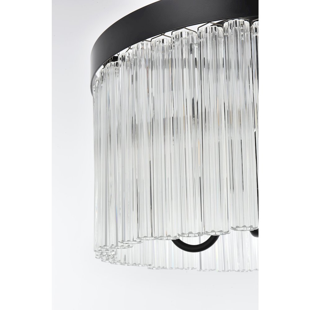 Harlow 16 Inch Flush Mount In Black. Picture 6