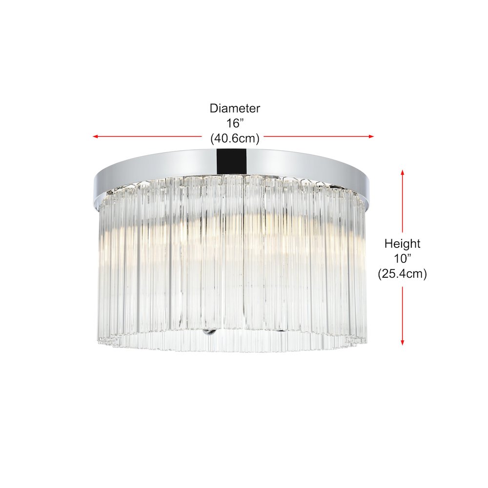 Harlow 16 Inch Flush Mount In Chrome. Picture 8