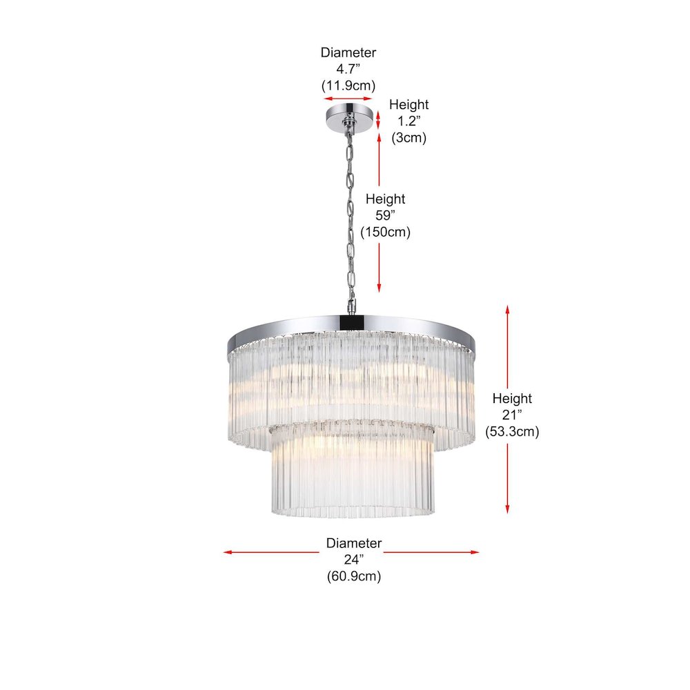 Harlow 24 inch Chandelier in Chrome. Picture 7