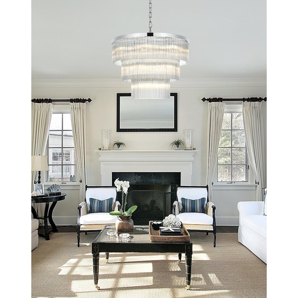 Harlow 32 Inch Chandelier In Chrome. Picture 2