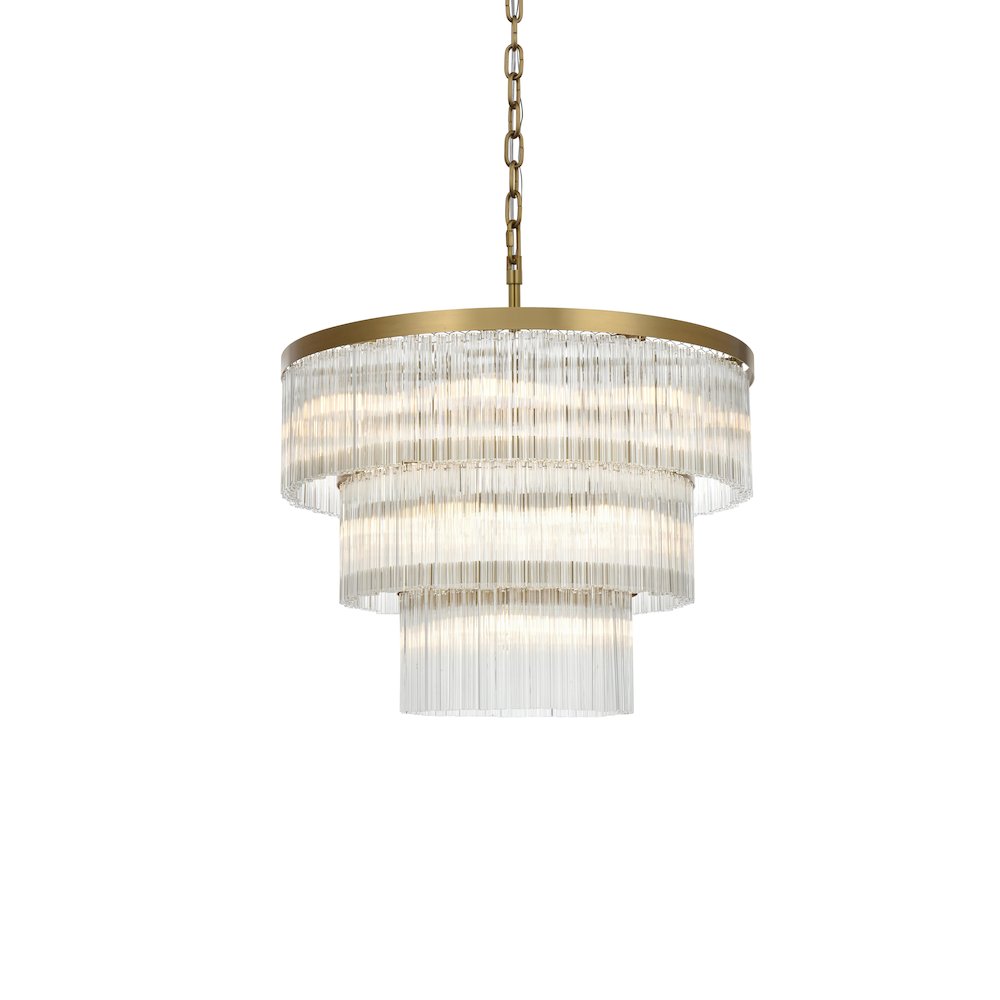Harlow 32 Inch Chandelier In Satin Gold. Picture 3