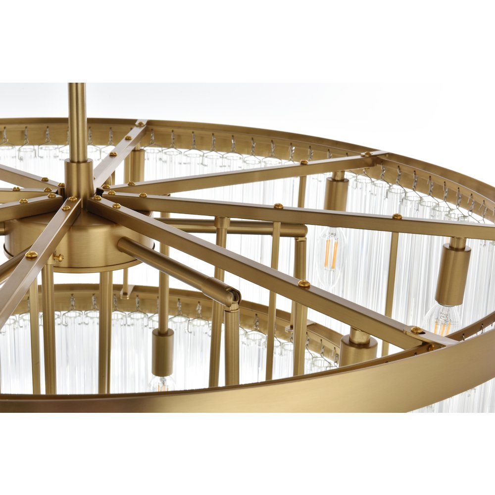 Harlow 32 Inch Chandelier In Satin Gold. Picture 5