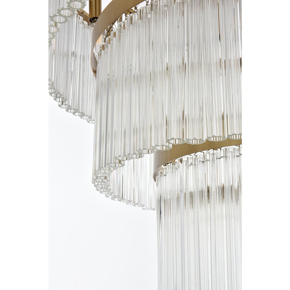 Harlow 32 Inch Chandelier In Satin Gold. Picture 6