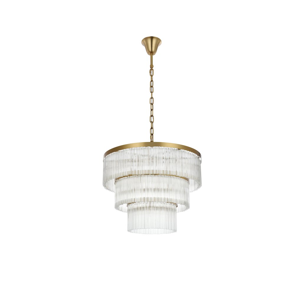 Harlow 32 Inch Chandelier In Satin Gold. Picture 7
