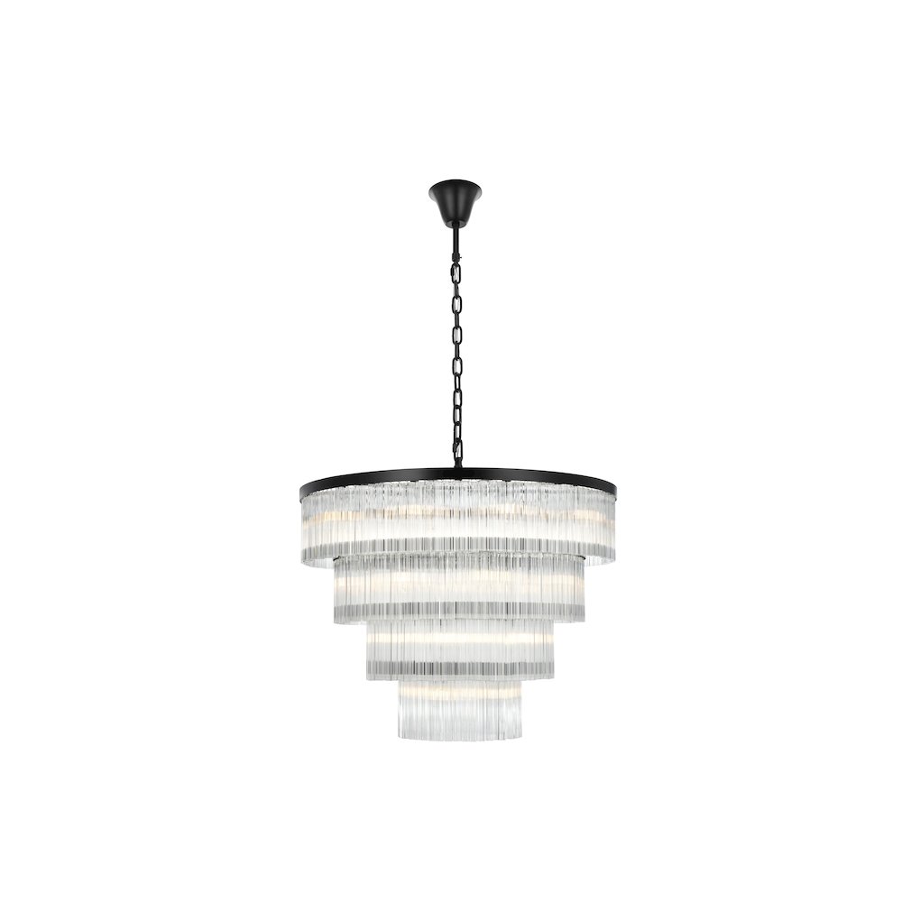 Harlow 40 Inch Chandelier In Black. Picture 1