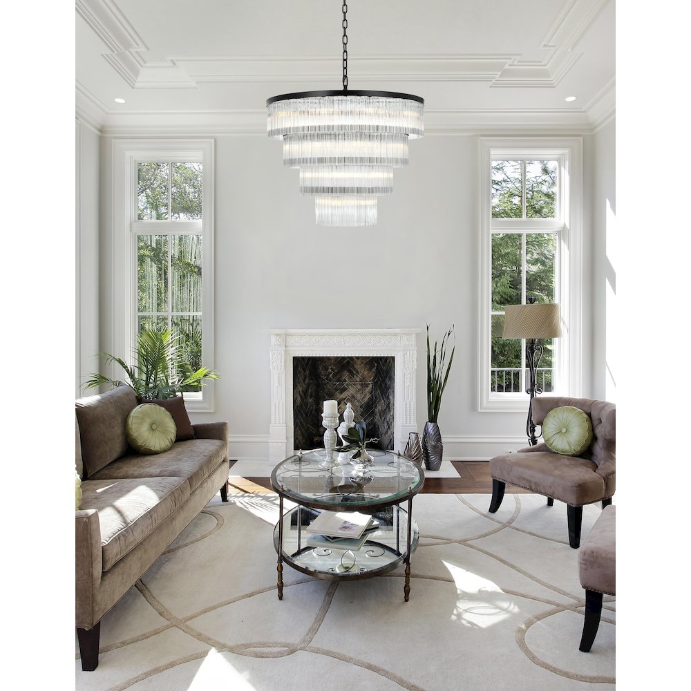 Harlow 40 Inch Chandelier In Black. Picture 2